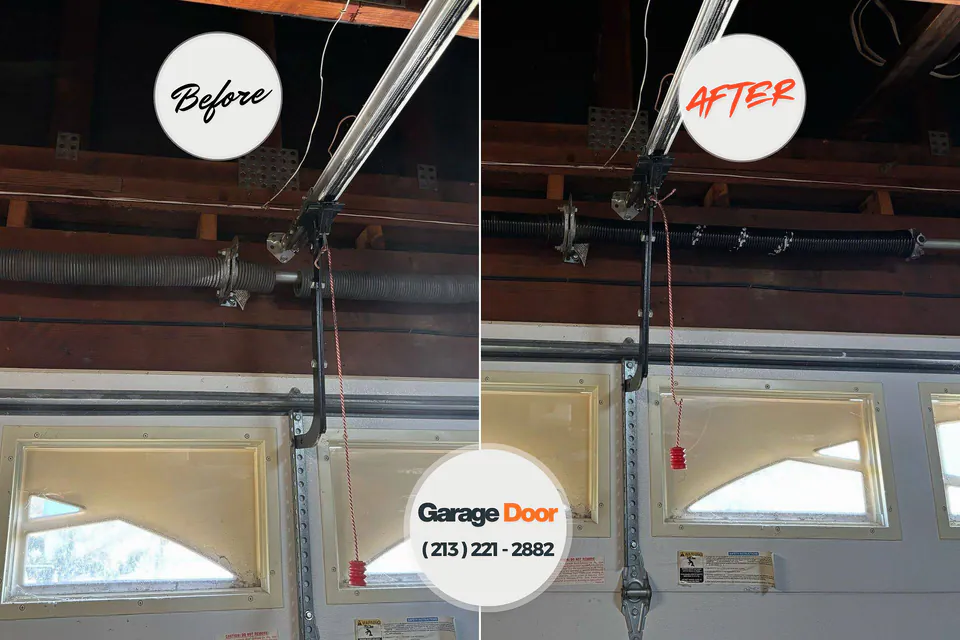Before and after: garage door repair Watkins Glen, NY